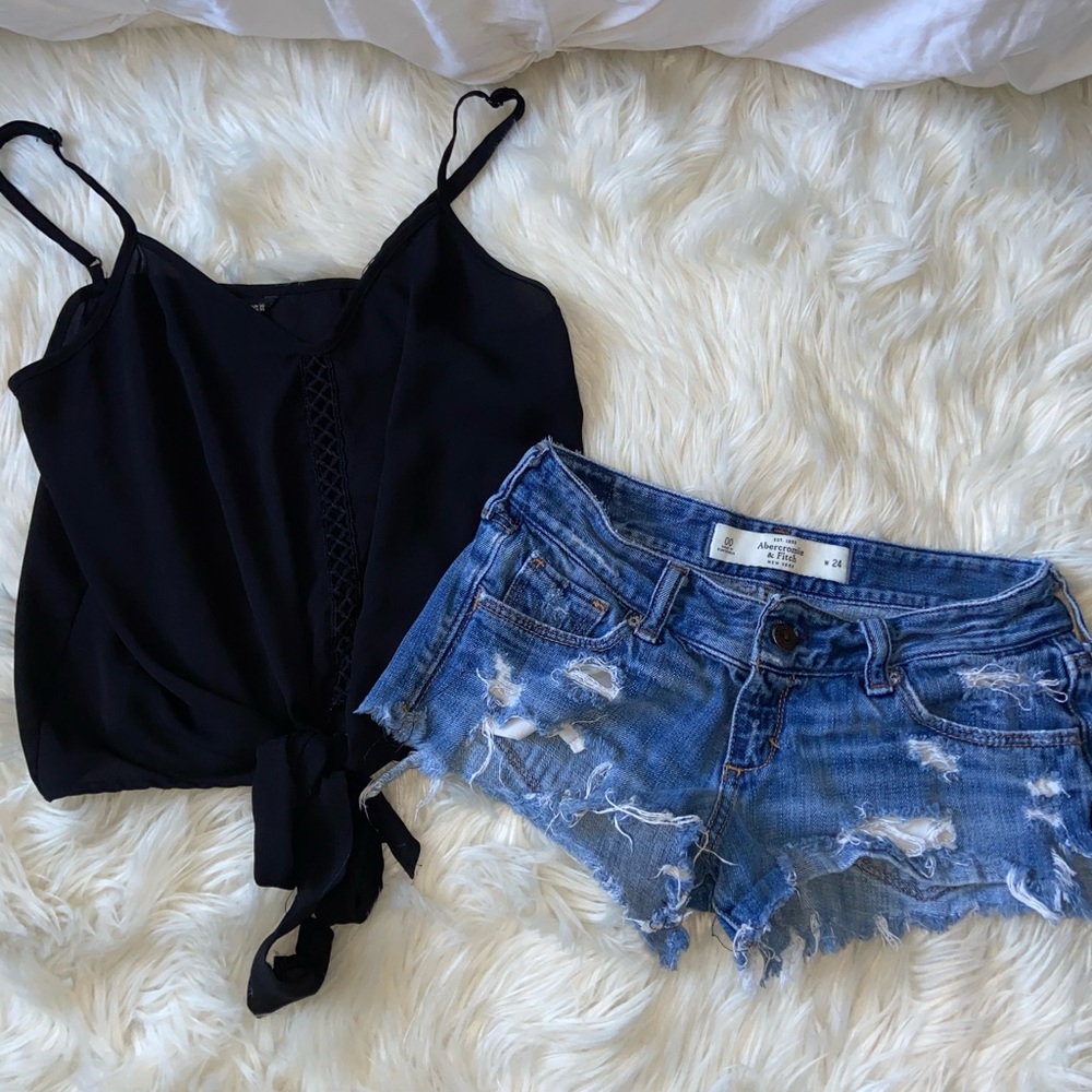 Abercrombie and Fitch Ripped Jean Shorts